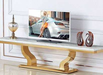 Buffet design moderne en acier inoxydable pour télévision, étagère, commode, console neuve.